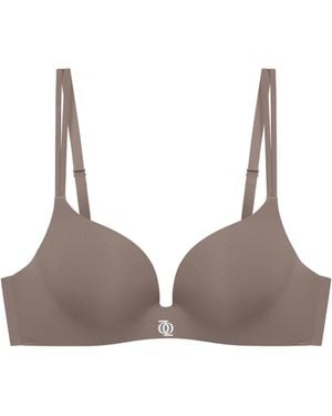 GOD SAVES QUEENS Neutrals Second Skin Teardrop Push Up Bra Mushroom - Brown