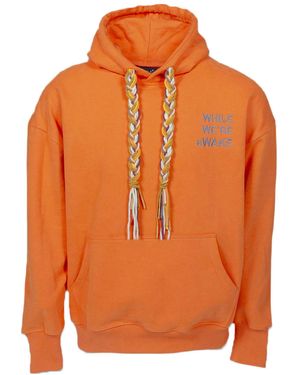 While We're Awake Dark Braid On Braid Hoodie - Orange