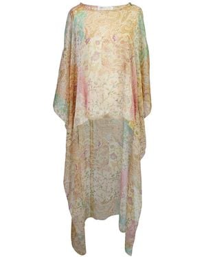 Jennafer Grace Peachy Poetry Float Scarf Top - Natural