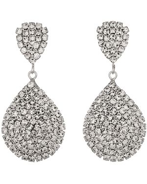 Crystals and Co Sterling Drop Earrings - White