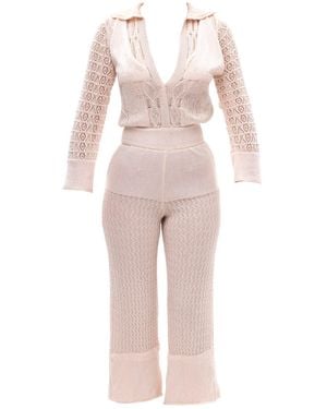 Maison Bogomil Weave Light – Sequined Knit Jumpsuit With Openwork Texture - Pink