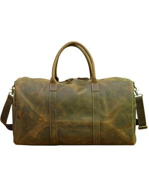 Touri Genuine Leather Holdall - Green
