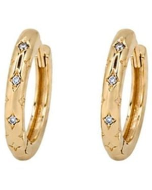 Uchi and Soto Kin Stone Huggie Hoop Earrings - Metallic