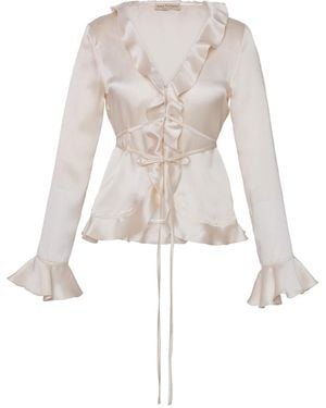 Anse Victorin Lily Silk Blouse - White