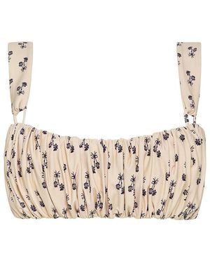 Montce Cynthia Floral Victoria Bikini Top - Natural