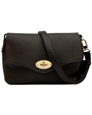 Apatchy London The Maddie Midi Chocolate Leather Bag - Black