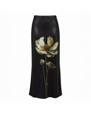 Another Girl Digital Flower Skirt - Black