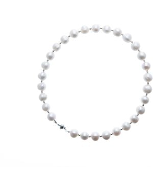 Silver Moon Sterling Necklace With Pearls - Metallic