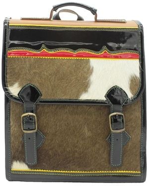Santuario La Maleta Leather Cowhide Backpack - Green