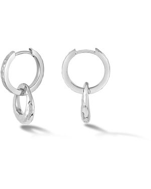 Dower & Hall Entwined Oval & Huggie Drops - Metallic