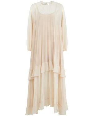 Lilamie Seville Relaxed Fit Long Sleeve Resort Dress - Natural