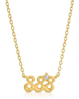 Zepplin the Label Angel Number Eight Eight Eight Necklace-Dainty Necklace - Metallic