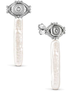 Astor & Orion Hecate Eye Pearl Ear Jacket Sterling - White