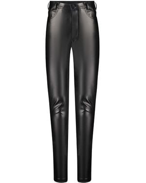 Úchè Tailored Faux Leather Leggings - Black