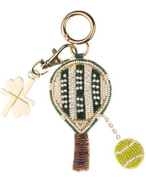 Laines London Padel Club Hand-Beaded Bag Charm - Metallic