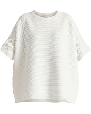 Paisie Short Sleeve Ribbed Jumper - White