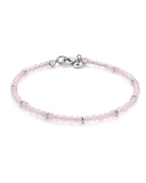 Nellou Jewellery Rose Quartz Orbit Bracelet - Metallic