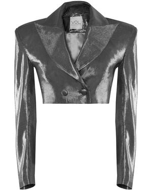 Vestiaire d'un Oiseau Libre Metallic Cropped Jacket - Black