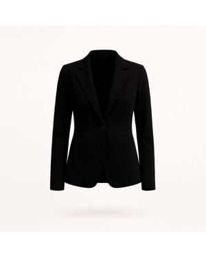 Tantra Spain Sl Fitted Jacket With Lapels, Single-Button Closure, And Faux Pockets - Black