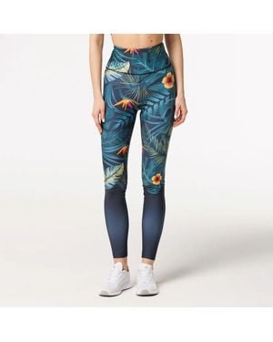 Aloha From Deer Tropical Power Highwaisted Leggings - Blue