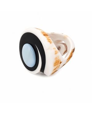 Bellus Domina Spiral Seashell Ring - Blue