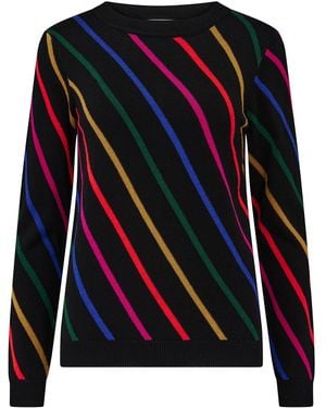 Sugarhill Rowena Jumper, Sliding Stripes - Black