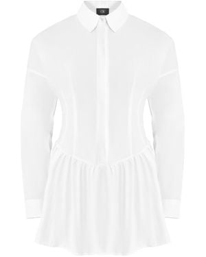 OW Collection Ellie Fitted Shirt Dress - White