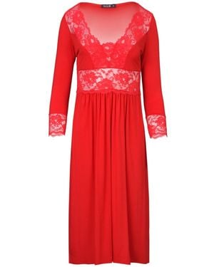 Oh!Zuza Midi Viscose Nightgown - Red
