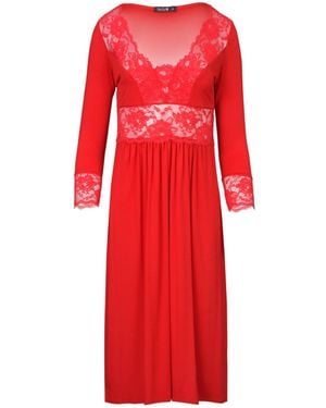 Oh!Zuza Midi Viscose Nightgown - Red