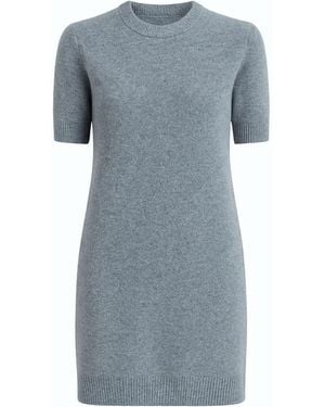 Monlicia Rune Short Sleeve Knit Dress – - Blue