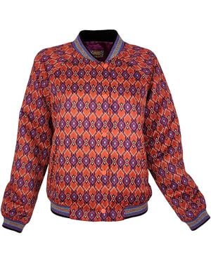 Lalipop Design Graphic Pattern Satin Bomber Jacket - Red