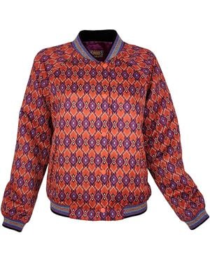 Lalipop Design Graphic Pattern Satin Bomber Jacket - Red