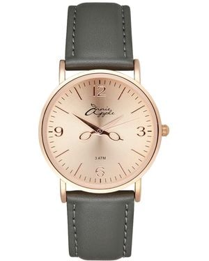 Bermuda Watch Company Annie Apple Alore Rose/ Leather Hairdresser Scissor Hands Watch - Grey