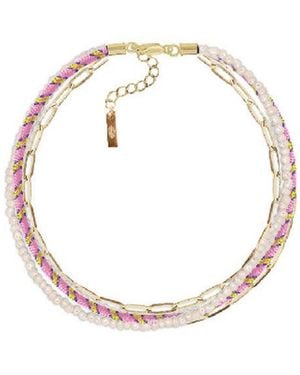 Adriana Pappas Designs Color Stripes Anklet - Metallic