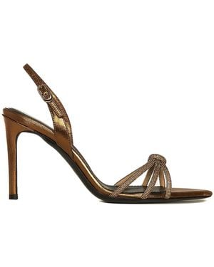Ginissima Daisy Antique Crystals And Leather Sandals - Metallic