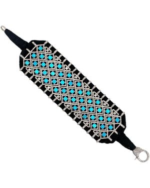 Artisan Diamond Statement Bracelet - Blue