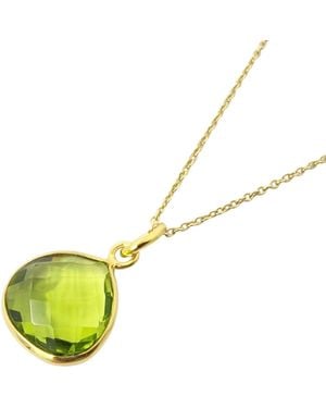 Harfi Vermeil Peridot August Birthstone Shiny Glow Necklace - Yellow