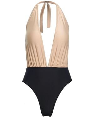 Paola Amador Deep V Swimsuit - Blue