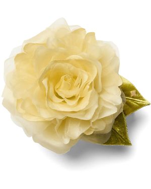 Helena Simon The Small Rose Floral Brooch - Yellow