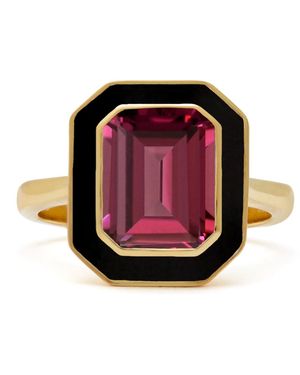 Augustine Jewels Rhodolite And Enamel Cocktail Ring - Red