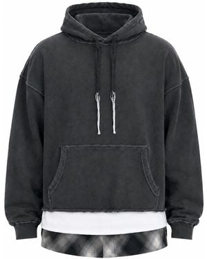 mysimplicated Oversized Three Layered Distressed Hoodie Vtwo - Black