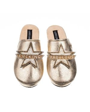 Laines London Softie Slippers With Fucking Fabulous Brooches - Metallic