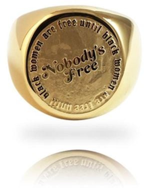 Sucré Couture Nobody's Free Until Are Free Signet - Metallic
