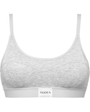 Nudea Cotton Modal Contour Scoop Bralette - White