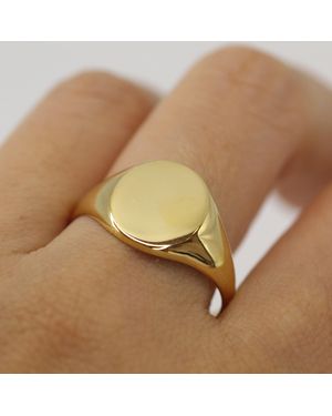 VicStoneNYC Fine Jewelry Bold And Big Oval Signet Vermeil Ring For - Yellow