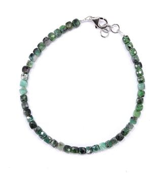 Mineralgems•Studio Raw Emerald & Zoisite Bracelet - Metallic