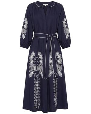 Adrift Clothing Robin Belted Dress - Blue