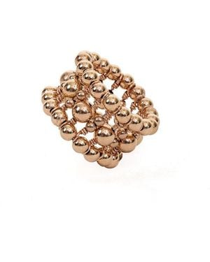 Pas De Marque Filled Beaded Ring La Bague Mini - White