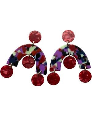 CLOSET REHAB Arch Drop Earrings - Red