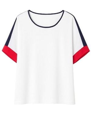 Conquista Short Sleeve Top With & Detail - Red